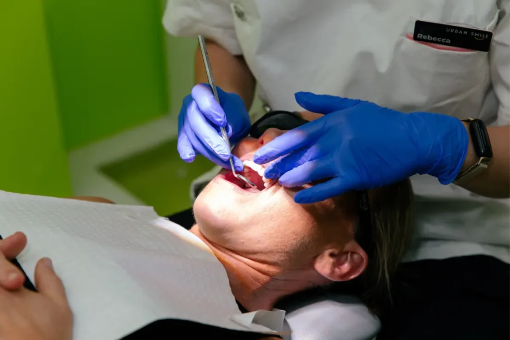 An Urban Smile patient getting an Express Teeth Clean from an Oral Health Therapist in Melbourne
