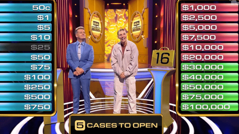 Tahlia Fellows’ shows off her winning smile on Deal or No Deal after finishing clear aligner treatment at Urban Smile in Melbourne