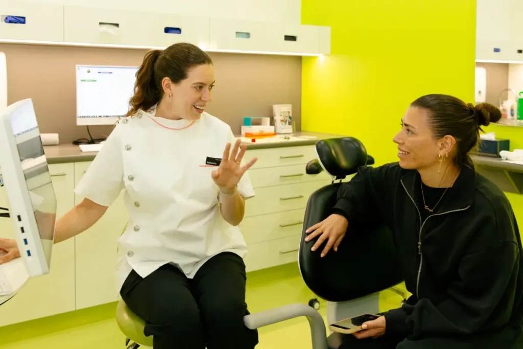 Urban Smile Oral Health Therapist explaining clear aligner treatment to a patient